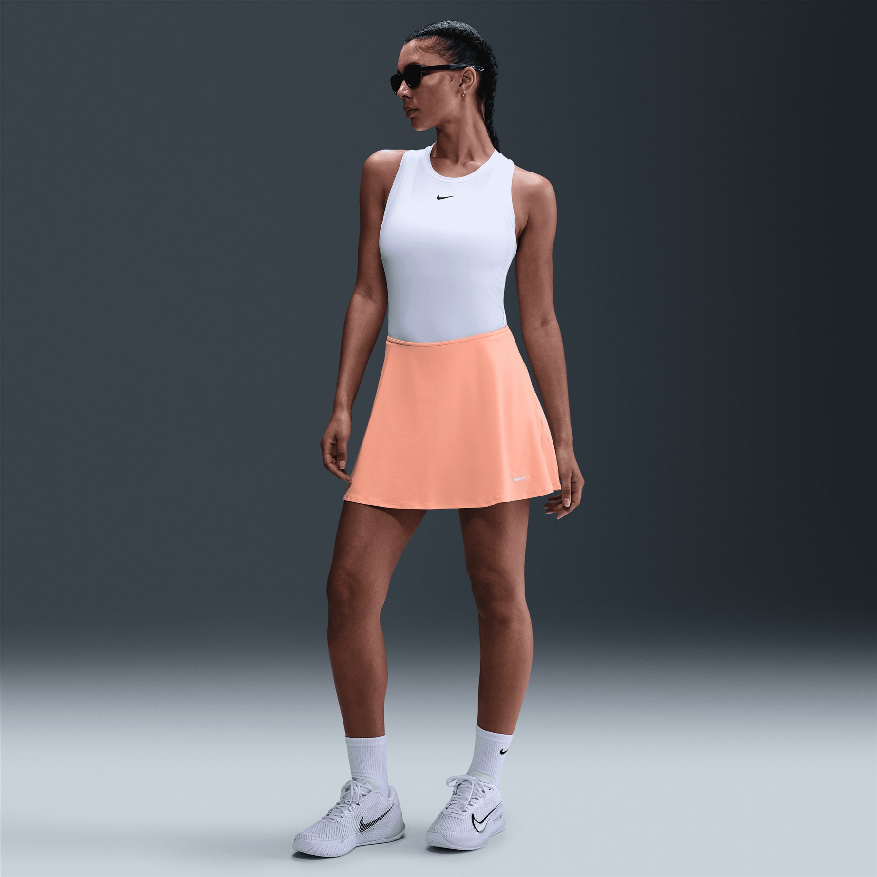 Dri-FIT Victory Mid Rise Skirt Apricot Agate/White