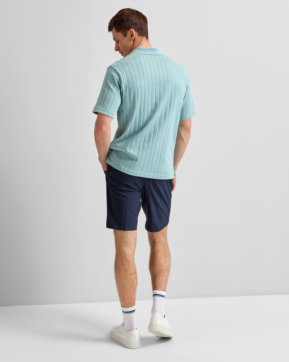 Simon Stripe Polo Forget-Me-Not