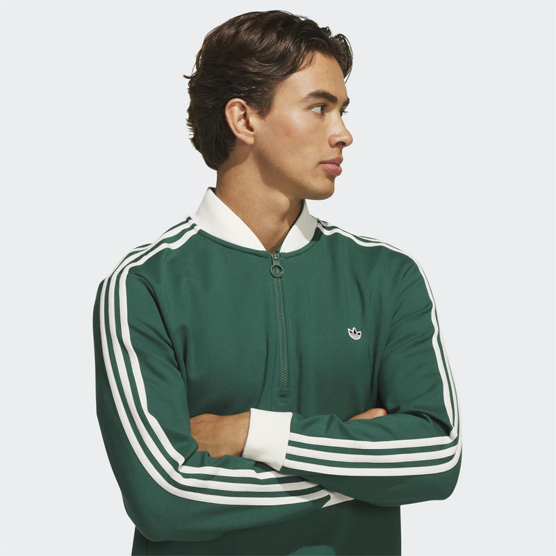 Originals 3-Stripe Quarter Zip Collegiate Green