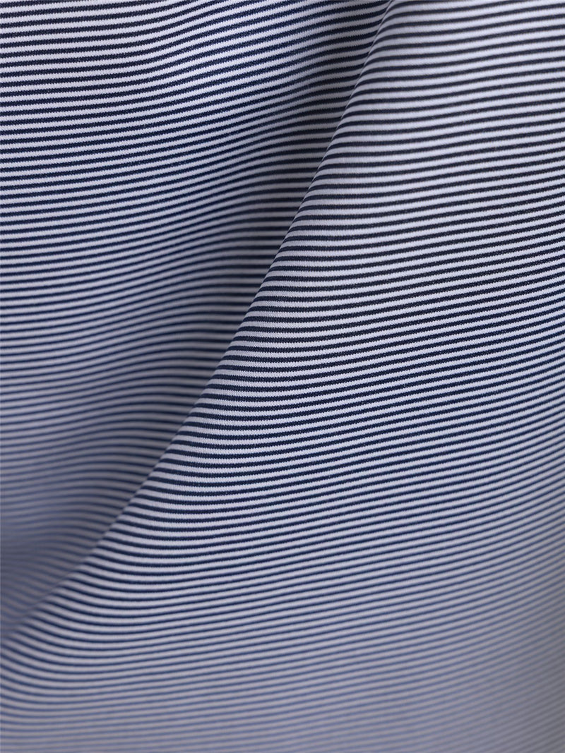 Perth Mini Stripe Quarter Zip Mid Layer Navy/White