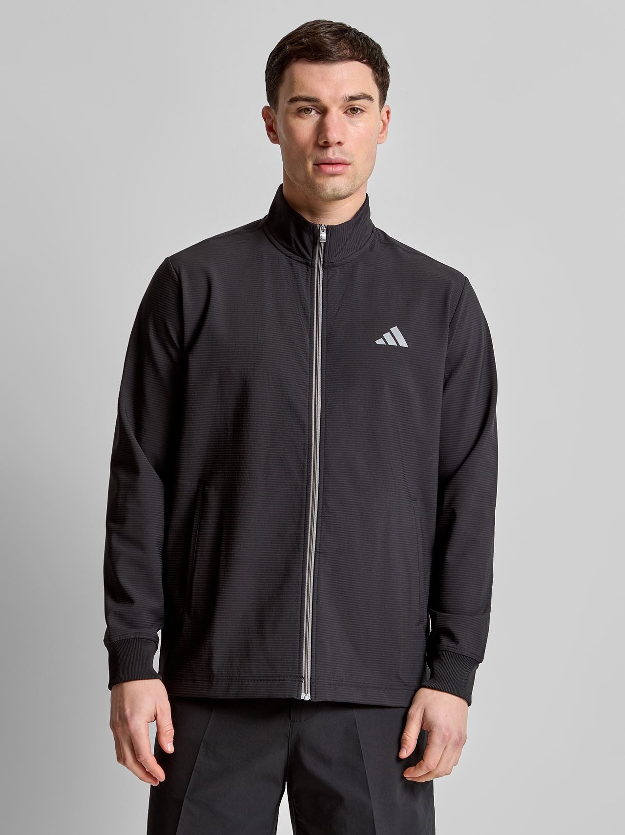 Ultimate365 Textured Woven Full Zip Mid Layer Black
