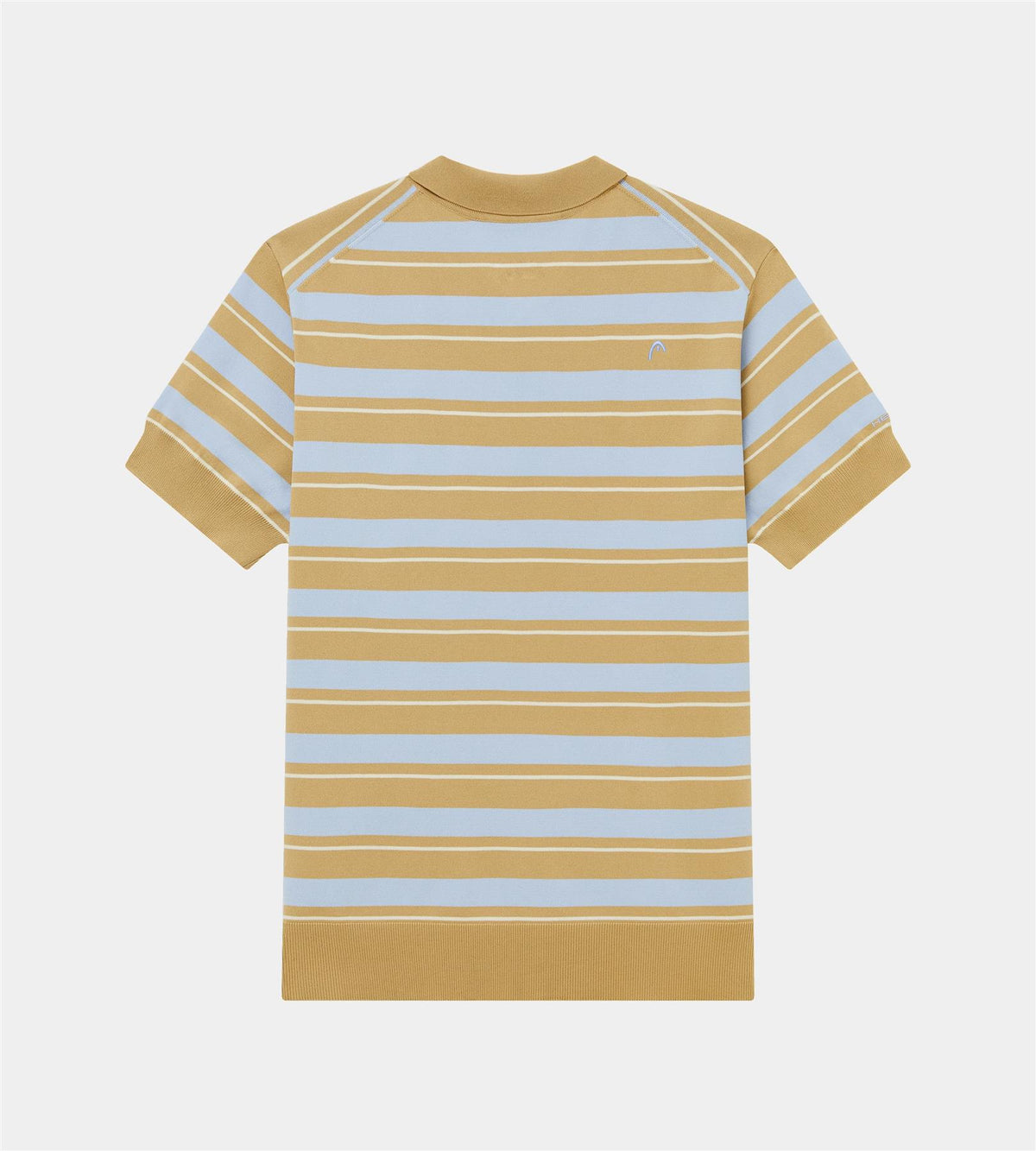 Striped Knit Polo Khaki/Cream/Blue