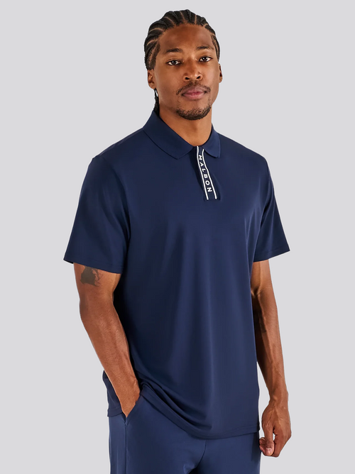 Evergreen Block Placket Polo Navy