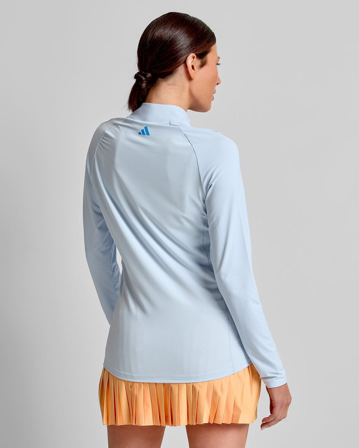 Ultimate365 Solid Quarter Zip Mock Neck Crystal Sky