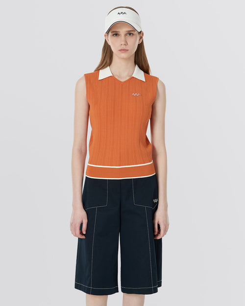 Syra Sleeveless Polo Orange