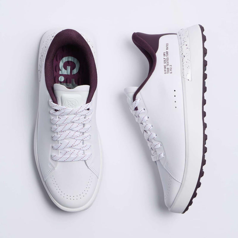 G.112 Spikeless Golf Shoes Snow/Dark Plum