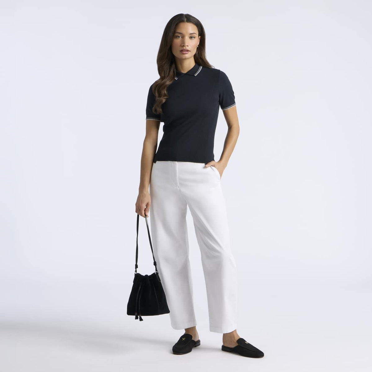 Elevated Short Sleeve Sweater Polo Onyx