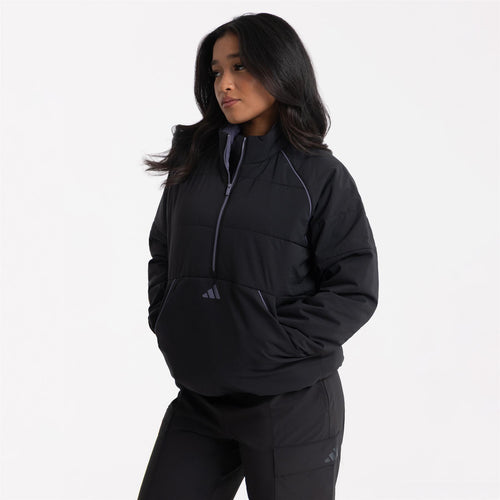 Beyond The Course Twistweave Loose Quarter Zip Jacket Black