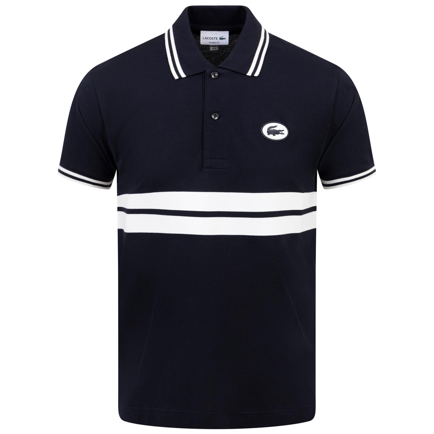 Black and white lacoste shirt hotsell