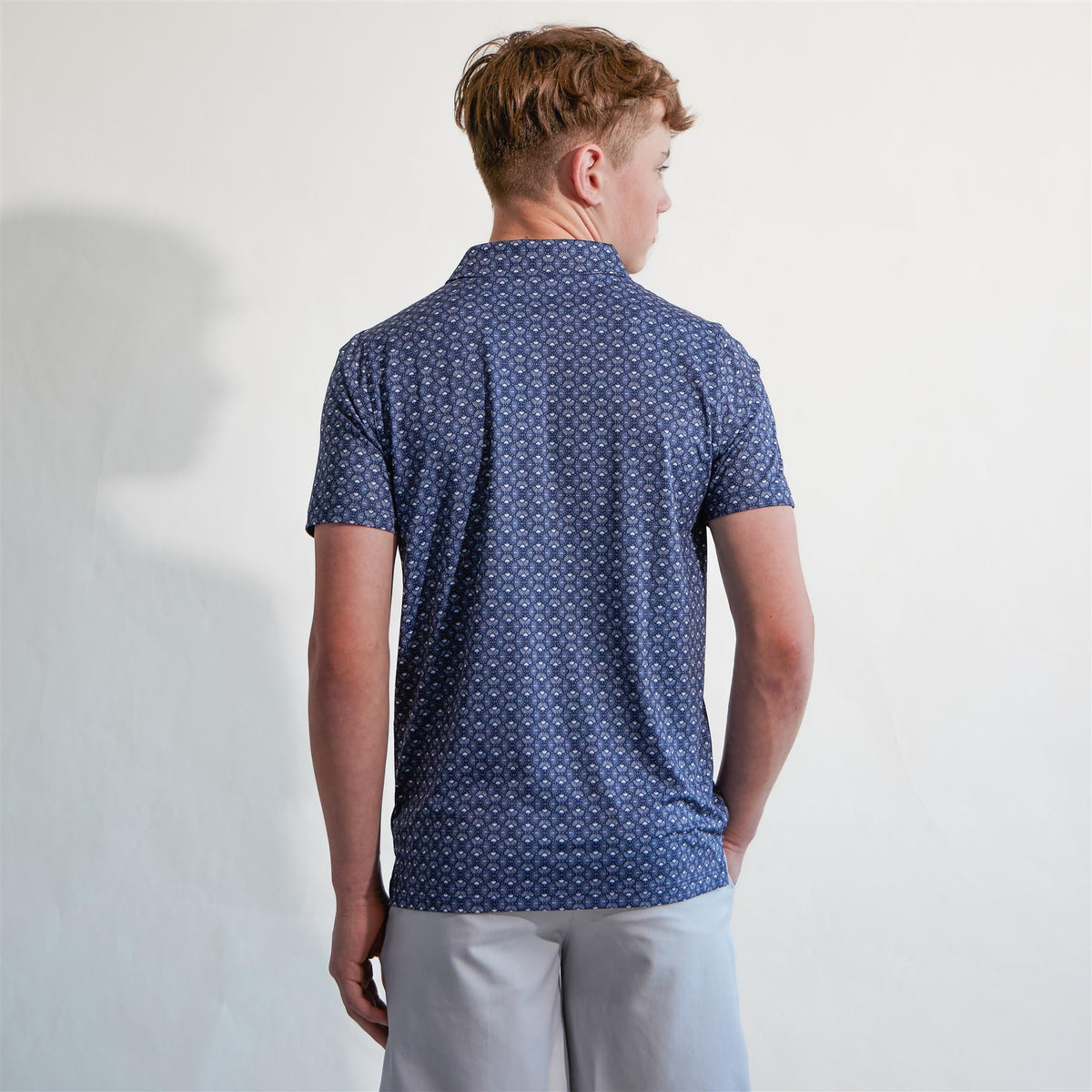 Boys Mattr Scallop Polo Shirt Deep Navy/White Gloe