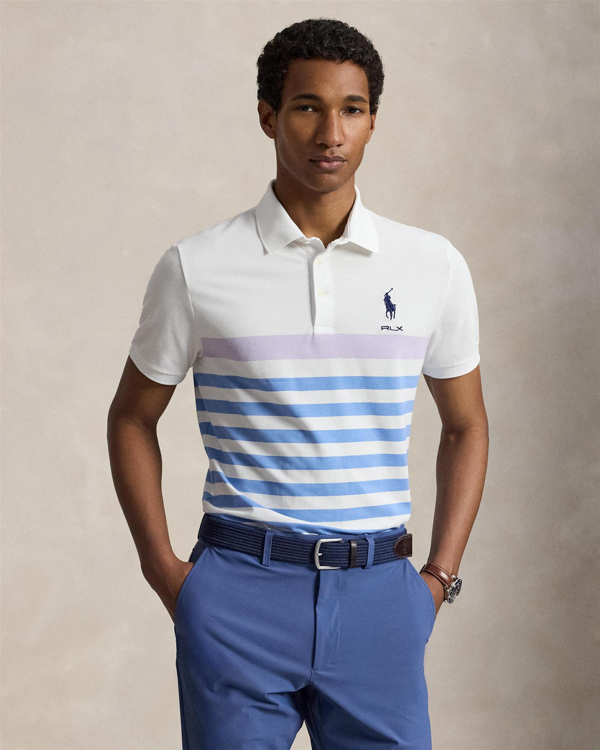 Tailored Fit Performance Polo Shirt Lovely Lilac Multi