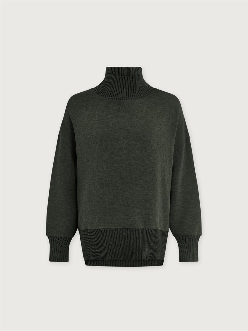 Barker High Neck Sweat Olive Marl