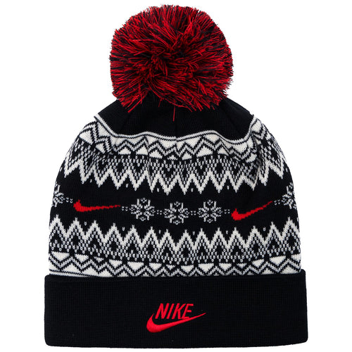 Peak Pattern Beanie Black/University Red - W24