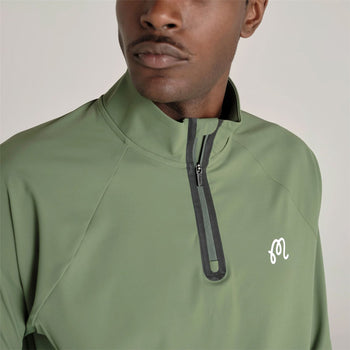 Performance Raglan Quarter Zip Mid Layer Forest