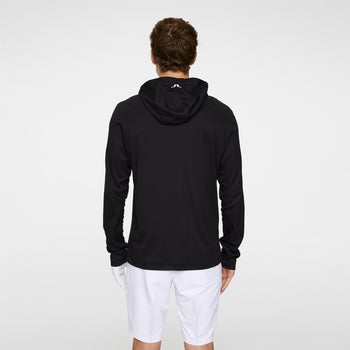 J.Lindeberg Mario Quarter Zip Hoodie Black | TRENDYGOLF UK