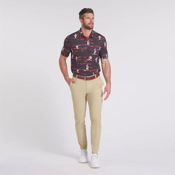 MATTR Bushland Polo Puma Black/Intense Red