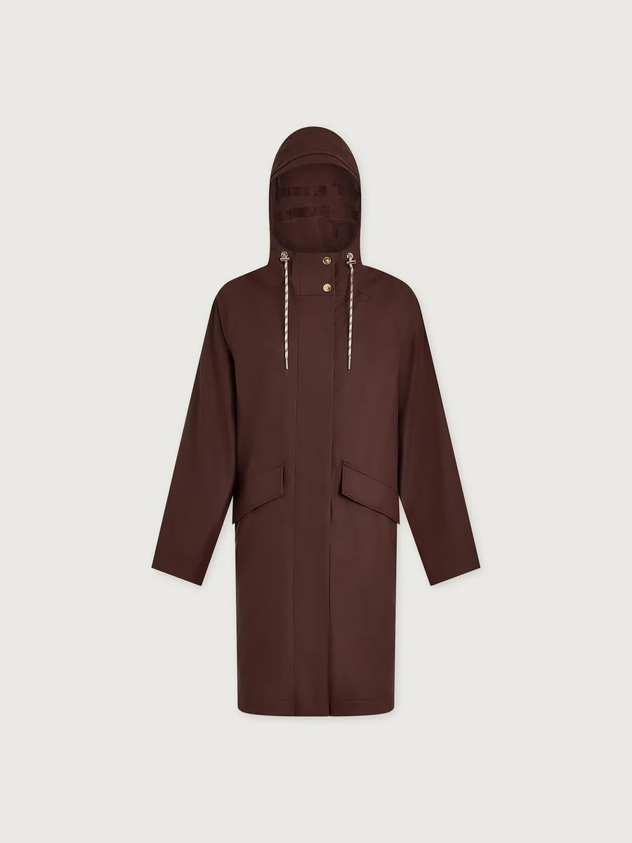Tovera Long Rain Jacket Deep Mahogany