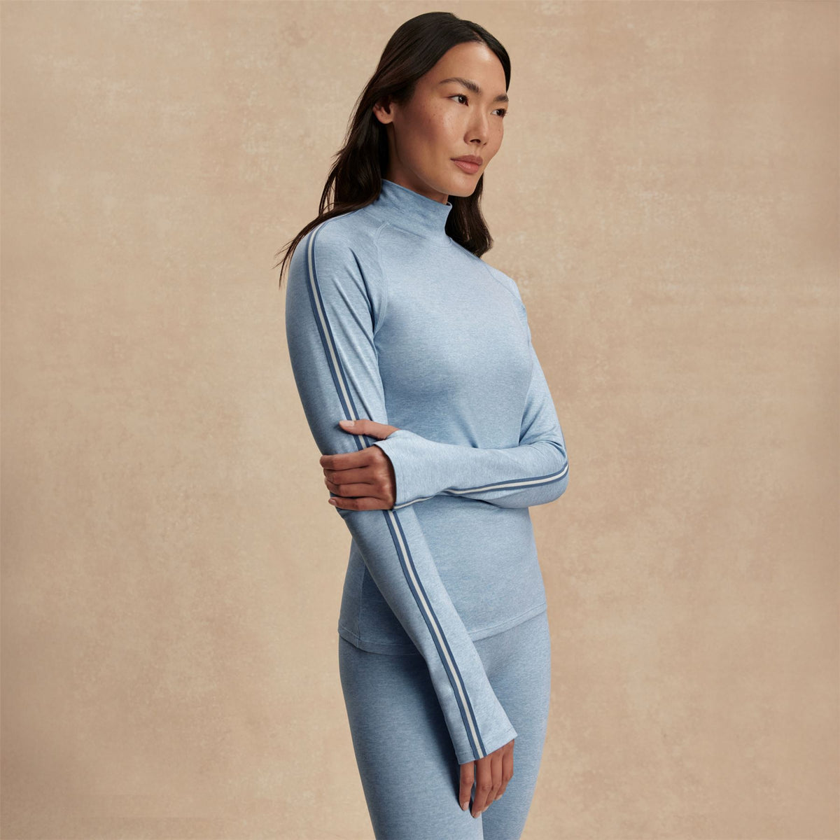 Always Warm Mock Neck Base Layer Glacier Marl