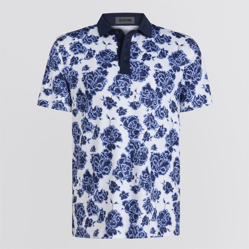 Floral Print Tech Jersey Polo Willow