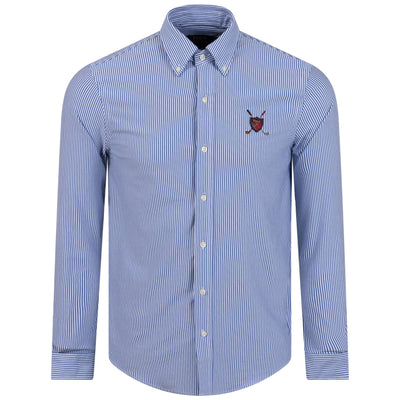 x TRENDYGOLF LS Oxford Sport Shirt Deep Blue/White - SS24