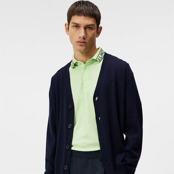 Lucas Merino Tech Wool Knitted Cardigan JL Navy