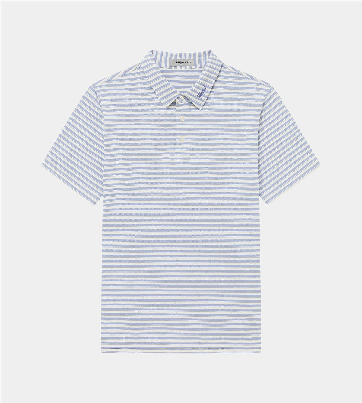 Engineer Stripe Polo Dusty Blue/White