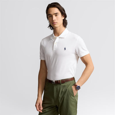 Polo Golf Tailored Fit Stretch Pique Polo Ceramic White