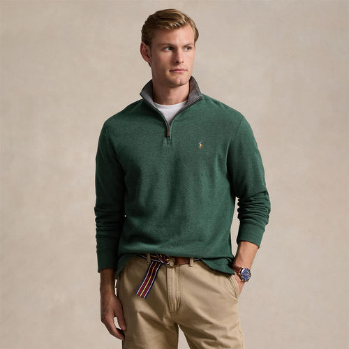 Polo Golf Cotton Half Zip Scotch Pine Heather