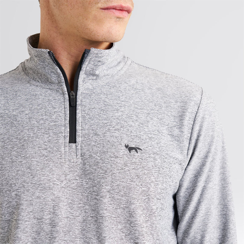 Panelled Mesh Quarter Zip Mid Layer Sage