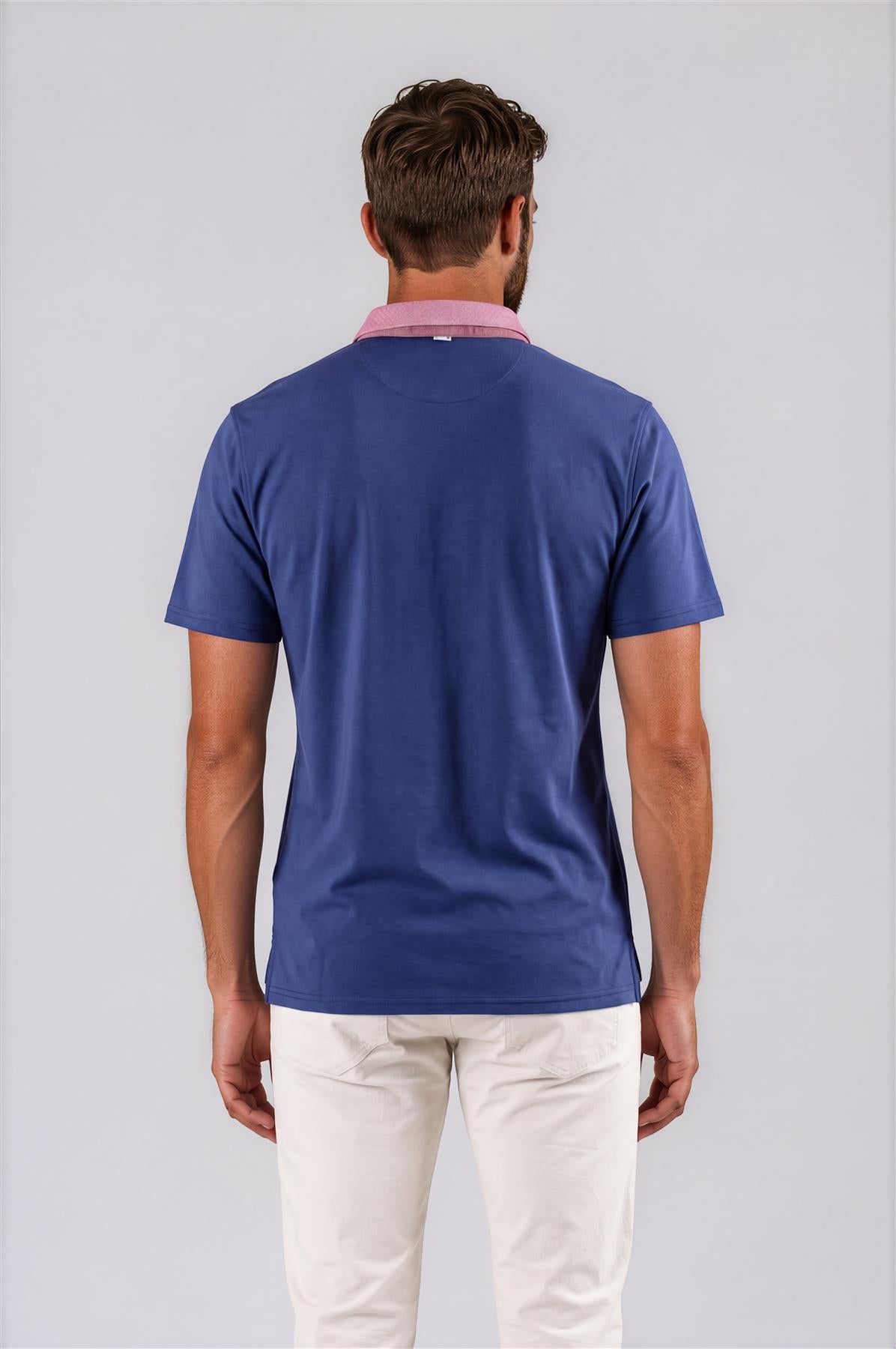 Ford 5 Button Polo Navy/Red Line