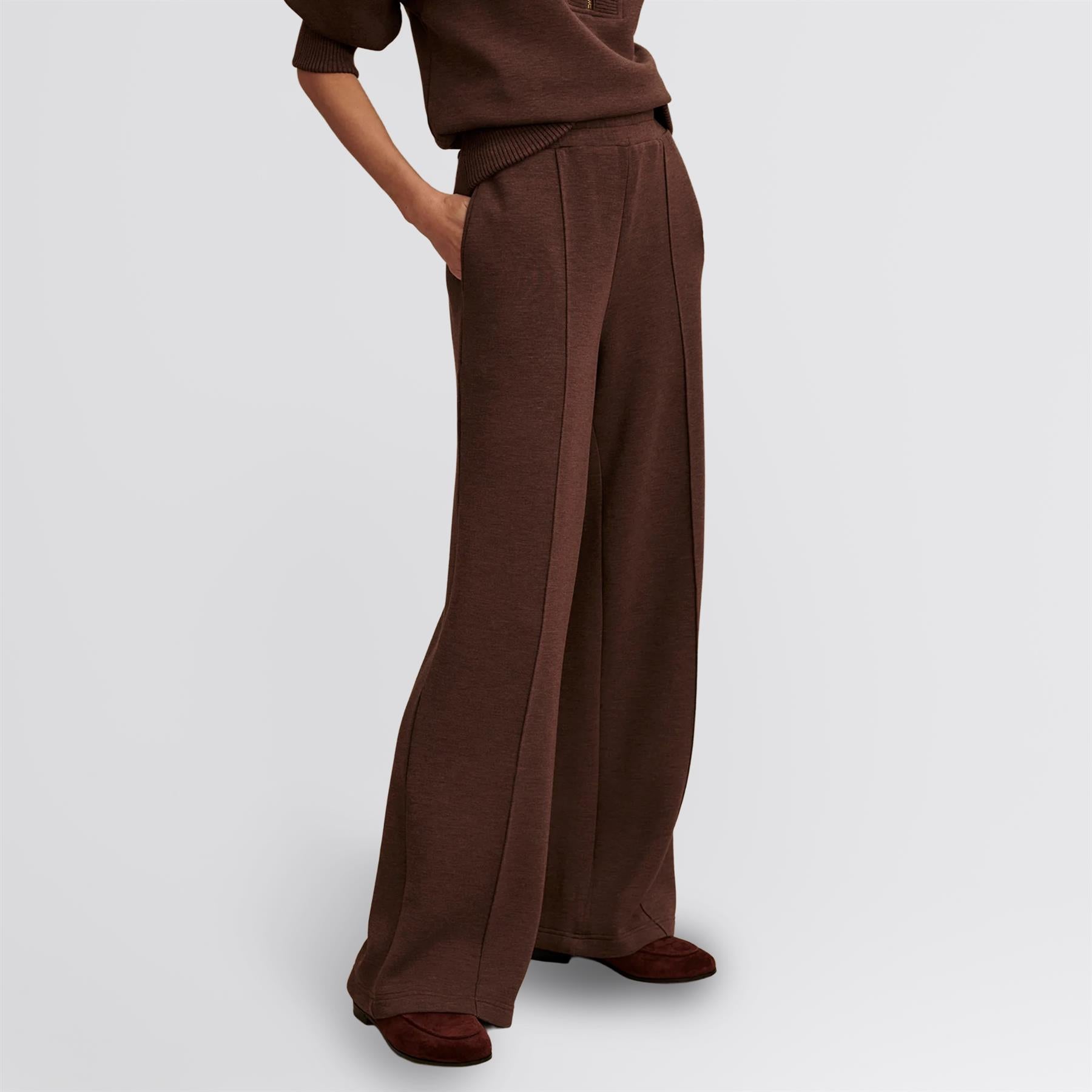 The Wide Leg 30 Inch Jogger Pant Coffee Bean Marl