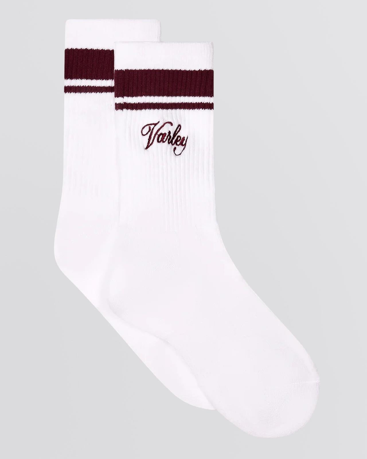 Lamar Club Stripe Sock White/Port