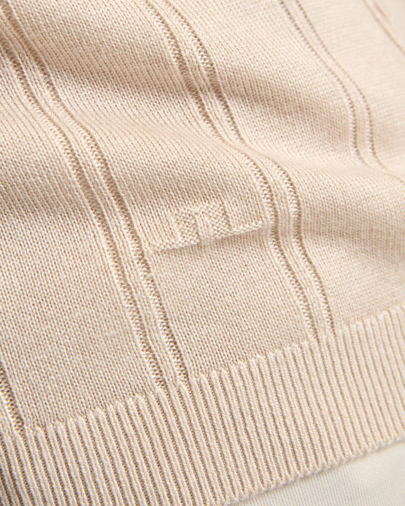 Vanja Wide Knit Rib Cardigan Moonbeam