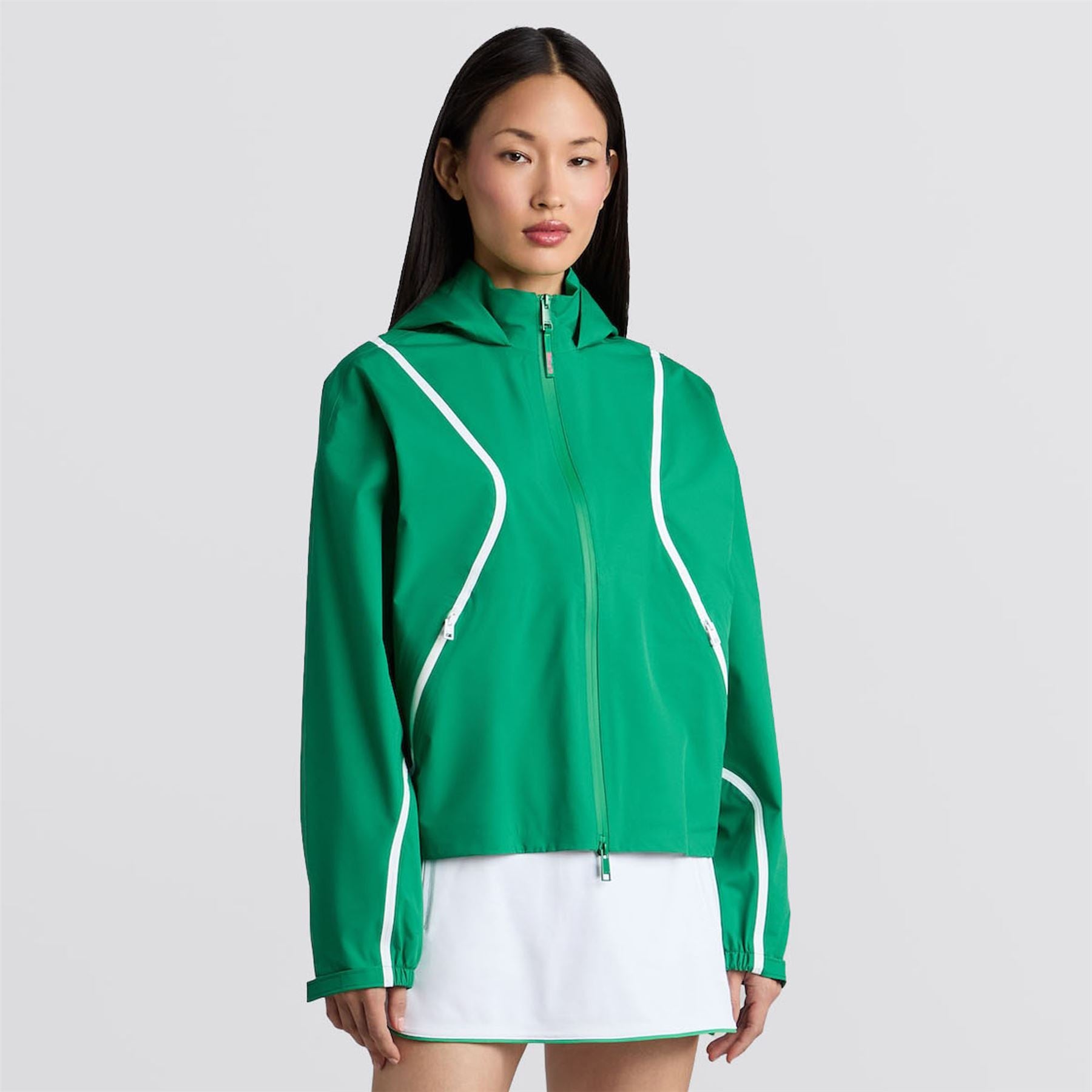 Paneled Waterproof Hooded Jacket Dark Clover