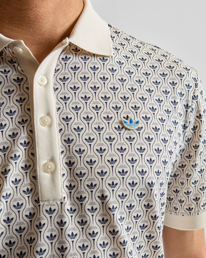 Originals All Over Trefoil Polo Chalk White/Night Indigo