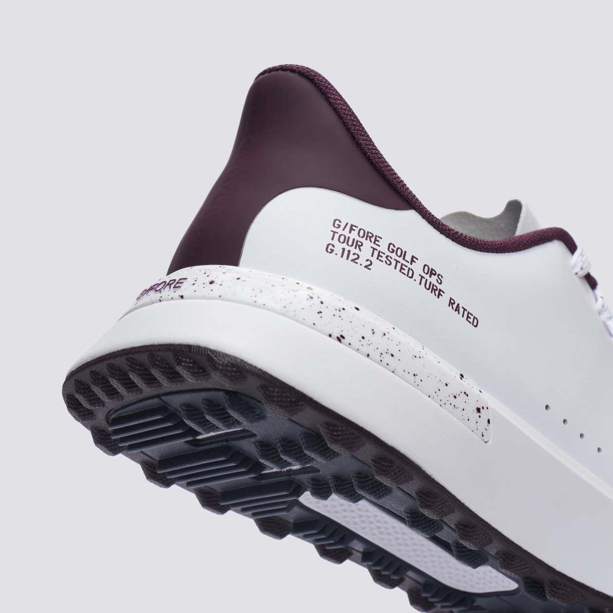 G.112 Spikeless Golf Shoes Snow/Dark Plum