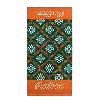 Malbon Golf Vacation Club Golf Towel Orange/Green