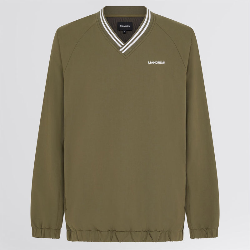 V-Neck Pullover Windbreaker Dark Olive