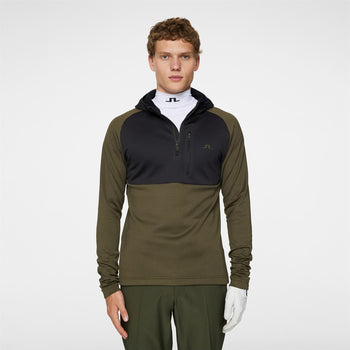 Adam Quarter Zip Hood Forest Green