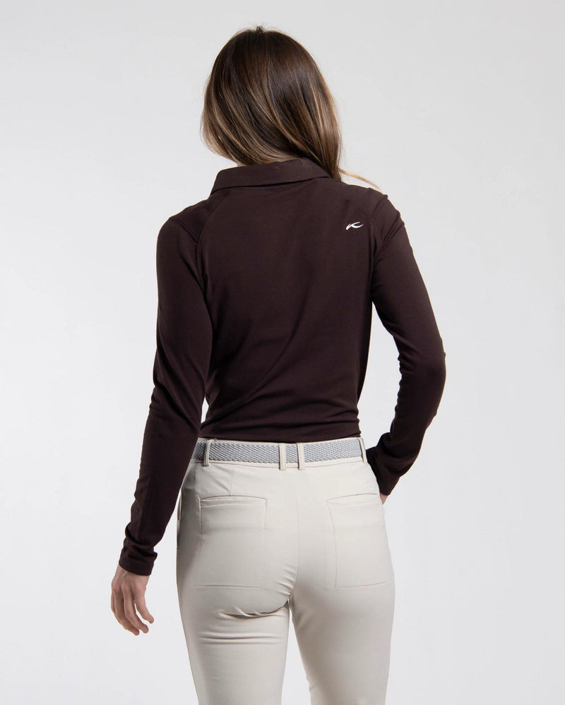 Hollow Pima Long Sleeve Polo