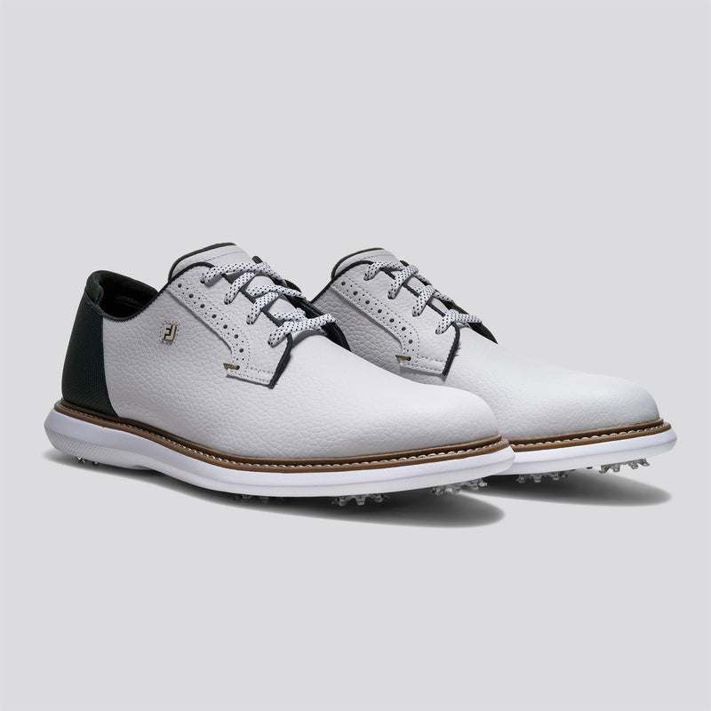 FJ Traditions Spiked Golf Shoes White/Green/Tan