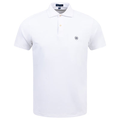 Solides, maßgeschneidertes Performance-Jersey-Poloshirt in Weiß – SS24