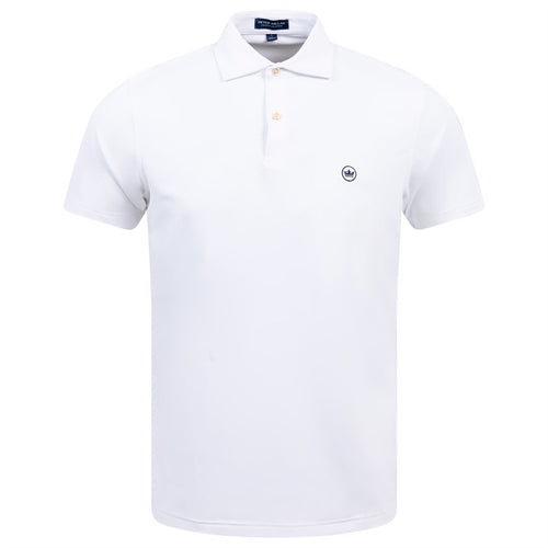 Solides, maßgeschneidertes Performance-Jersey-Poloshirt in Weiß – SS24