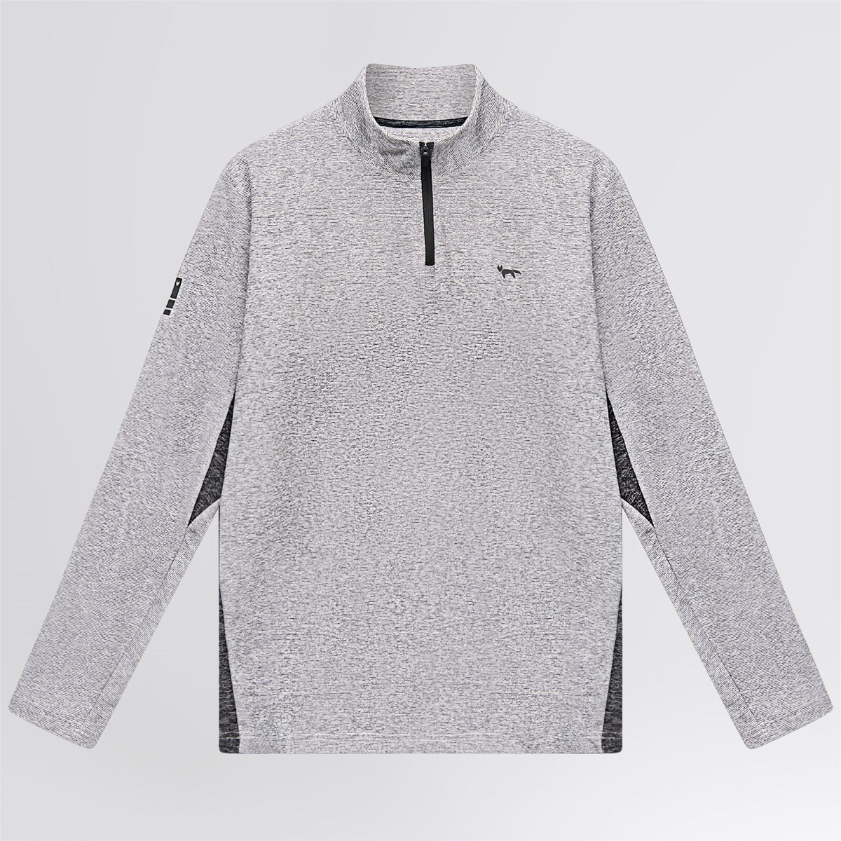 Panelled Mesh Quarter Zip Mid Layer Sage