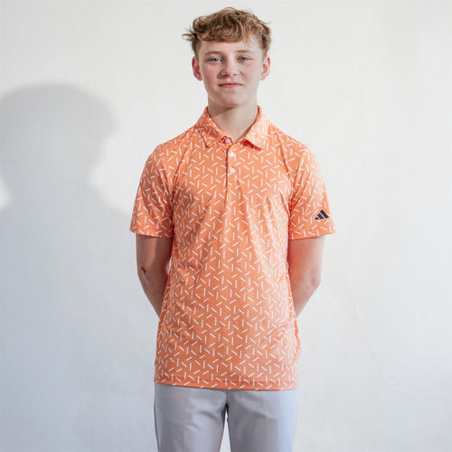 Boys Climacool Ultimate365 Printed Mesh Polo Dusky Orange