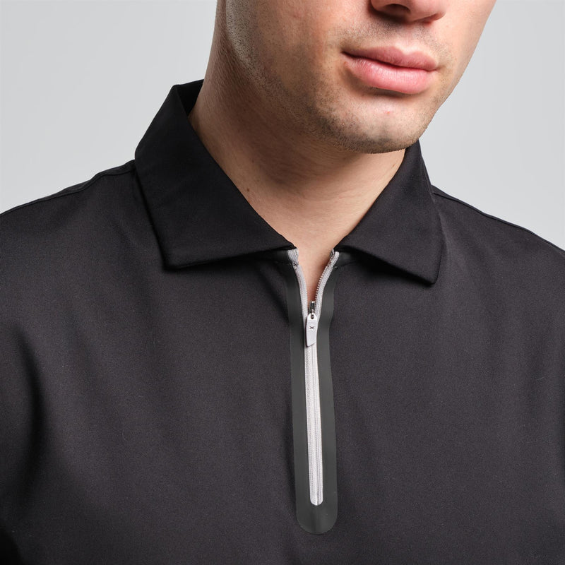 RLX Tailored Fit Kinetic Tech Jersey Polo Black