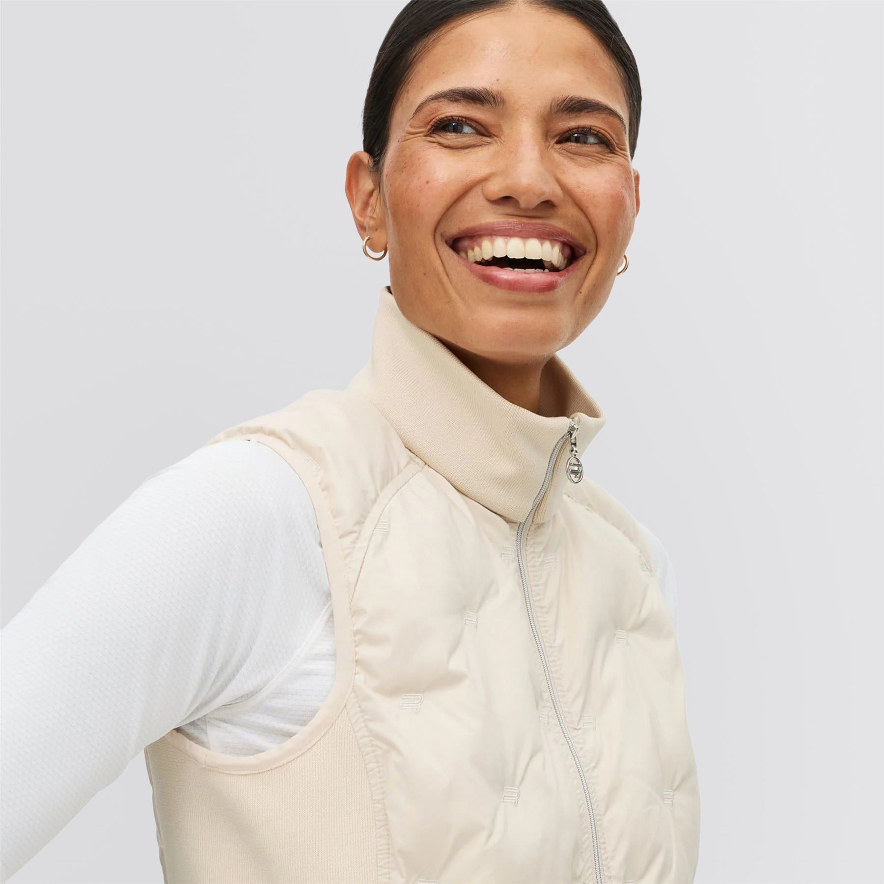 Padded Windbreaker Gilet Oatmeal