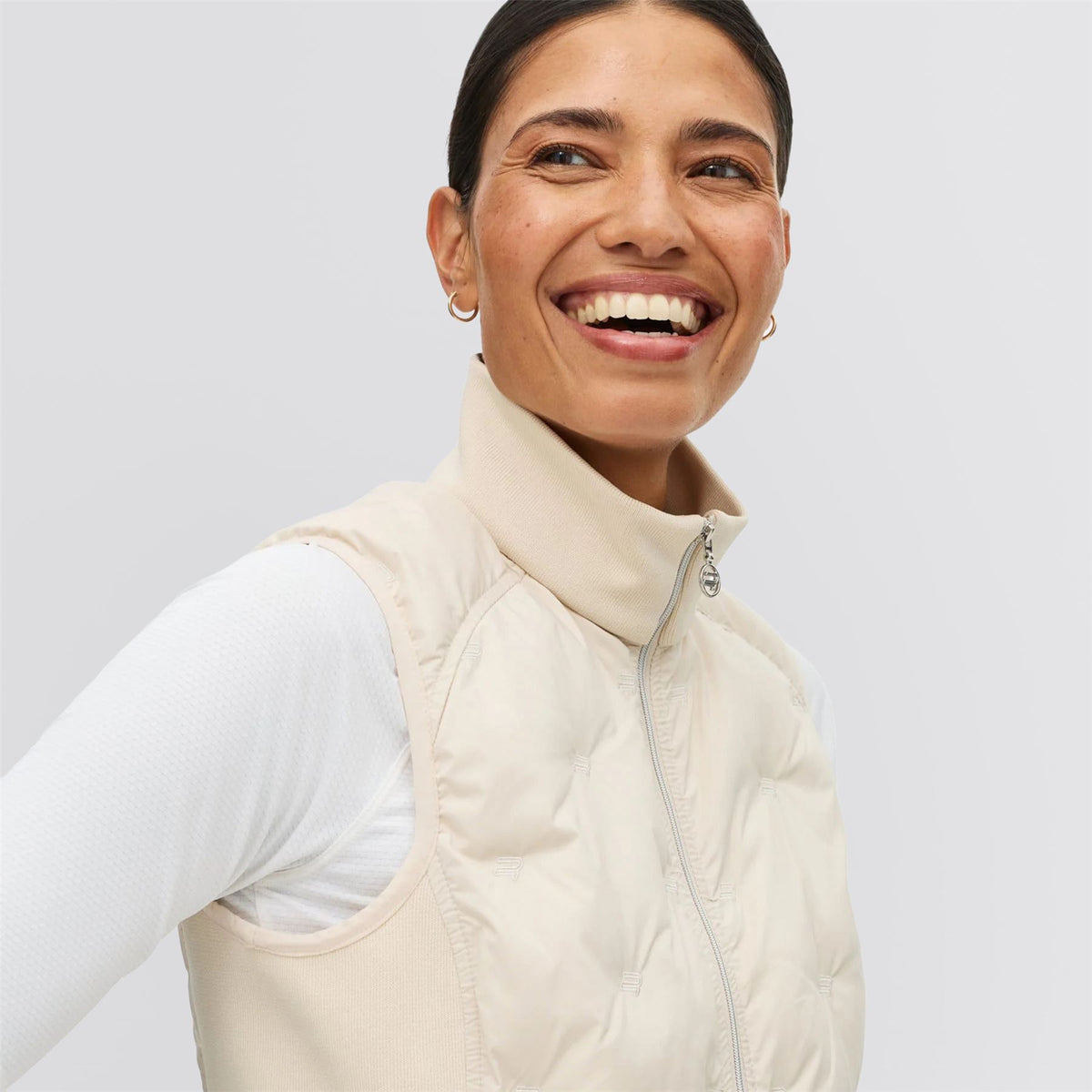 Padded Windbreaker Gilet Oatmeal