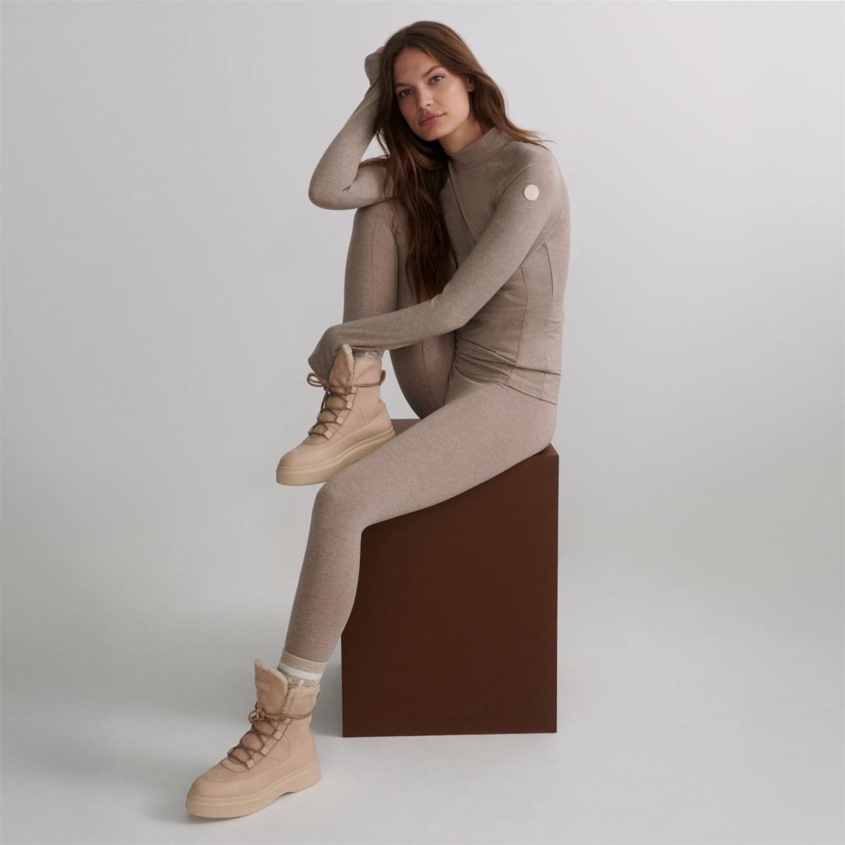 Always Warm Base Layer Leggings Taupe Marl