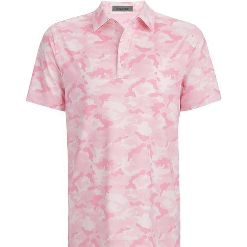 Mapped Camo Tech Jersey Polo Blush - AW24